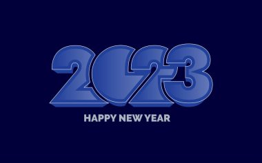 Mutlu yıllar 2023 Parlak Tipografi logosu tasarımı