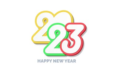 3D Mutlu yıllar 2023 logo tasarımı