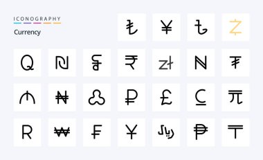 25 Para Çizgisi Dolu Biçim simgesi