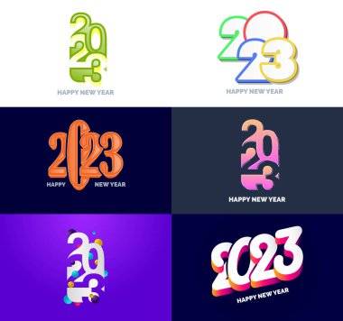 2023 Büyük Koleksiyonu Mutlu Yeni Yıl Sembolleri 2023 iş günlüğü kapağı dilekleriyle