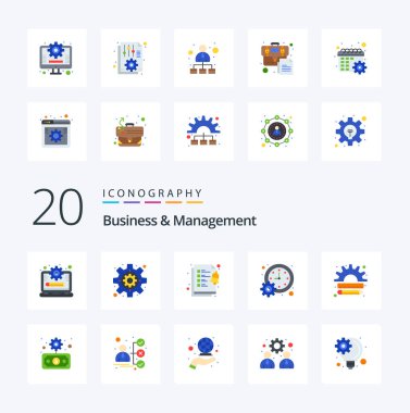 20 İş ve Yönetim Düz Renk Paketi finans sektörü pano zaman toplantısı gibi