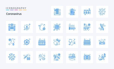 25 Coronavirus Mavi simge paketi