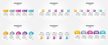 Vektör illüstrasyon bilgileri. İlan broşürü ve dergi için düz tasarım seti