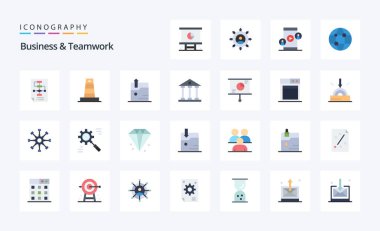 25 İş ve Takım Çalışması Düz Renk Paketi