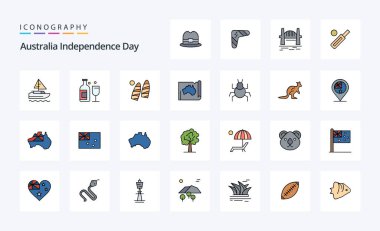 25 Avustralya Bağımsızlık Günü Satırı Dolu Biçim simgesi