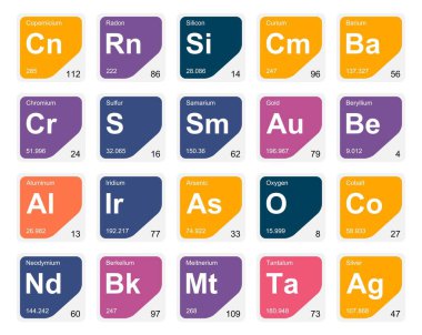Simge Paketi Tasarımı elementlerinin 20 Preiyodik tablosu