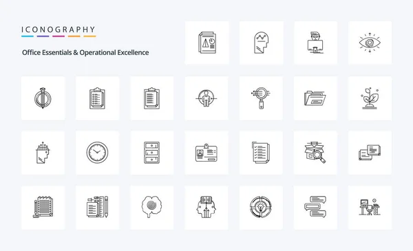 Office Essentials Operational Exellence Line Icon Pack — Stockvektor