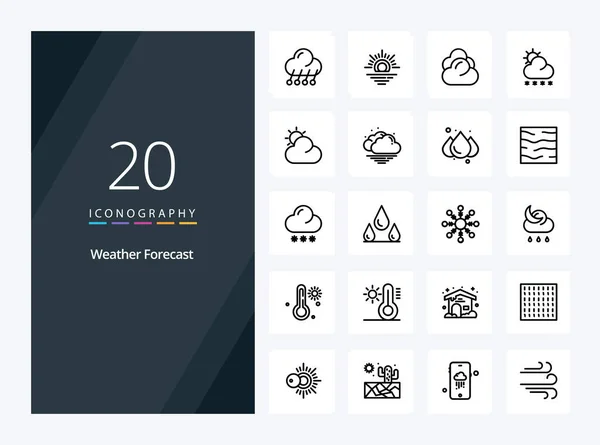 Weather Outline Icon Presentation — Stock Vector