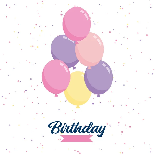 Χαρούμενα Γενέθλια Σας Μπαλόνι Φόντο Για Κόμμα Εορταστική Αφίσα Κάρτα — Διανυσματικό Αρχείο