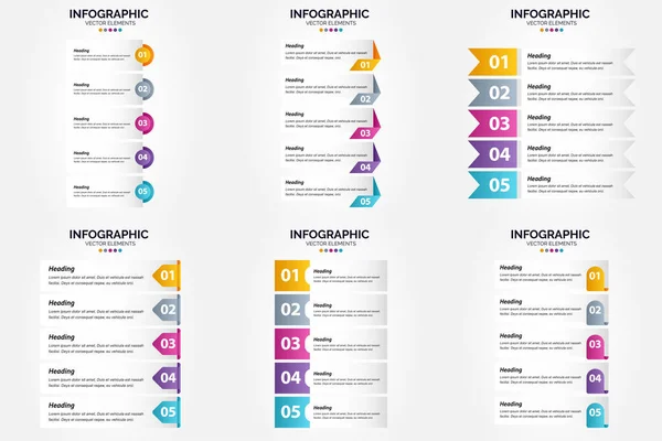 Vektorové Ilustrace Infographics Set Flat Design Advertising Brochures Letáky Časopisy — Stockový vektor