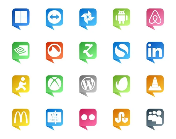 Social Media Discours Bubble Style Logo Comme Lecteur Vlc Simple — Image vectorielle