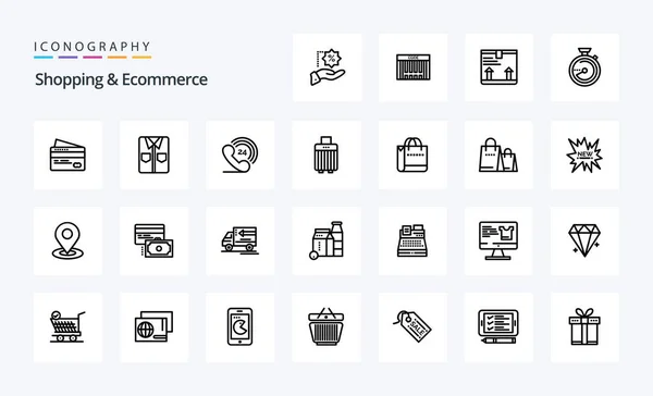 Shopping Ecommerce Line Icon Pack — Stock Vector