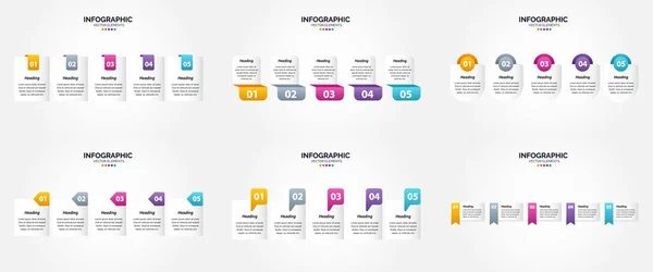 Infografiken Zur Vektorillustration Flaches Designset Für Werbebroschüre Flyer Und Magazin — Stockvektor