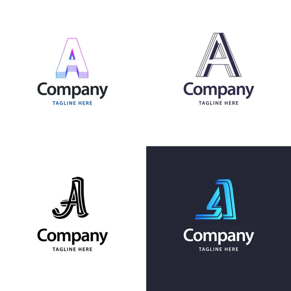 Επιστολή Ένα Μεγάλο Λογότυπο Pack Design Creative Modern Logos Design — Διανυσματικό Αρχείο