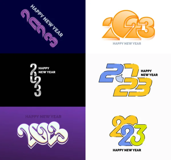 Stor Uppsättning 2023 Gott Nytt Logotyp Text Design 2023 Nummer — Stock vektor