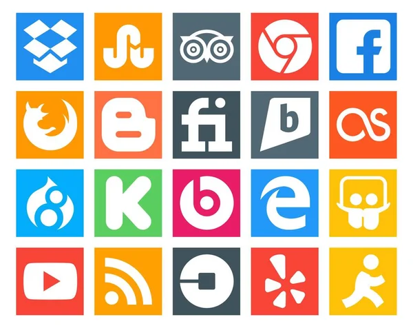 Social Media Icon Pack Inclusief Youtube Rand Een Blogger Beter — Stockvector