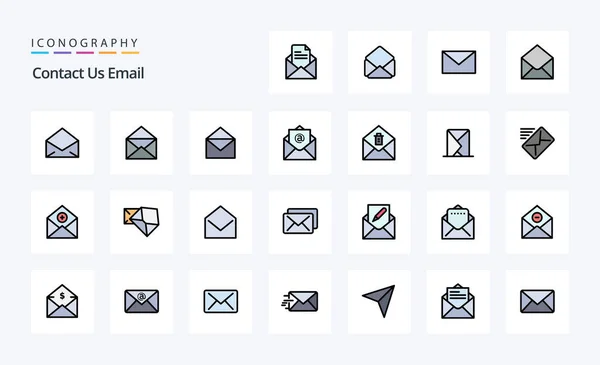 Email Line Filled Style Icon Pack — Stock Vector