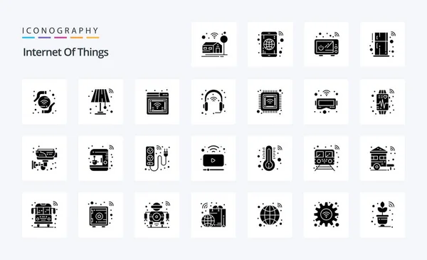 Internet Things Solid Glyph Icon Pack — Stock Vector