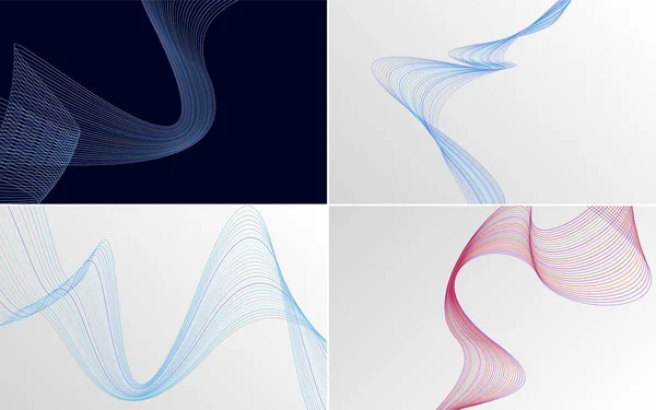現代的で洗練された外観のための波曲線抽象的なベクトル背景 — ストックベクタ