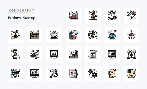 Paquete Iconos Business Startup Line Filled Style — Archivo Imágenes Vectoriales