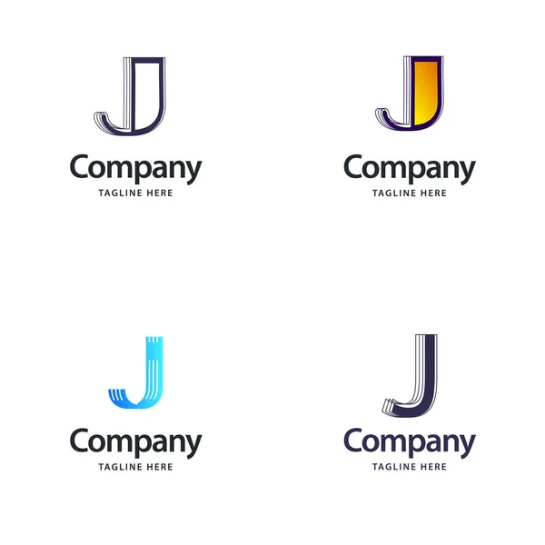 Lettera Big Logo Pack Design Creativo Loghi Moderni Design Tua — Vettoriale Stock