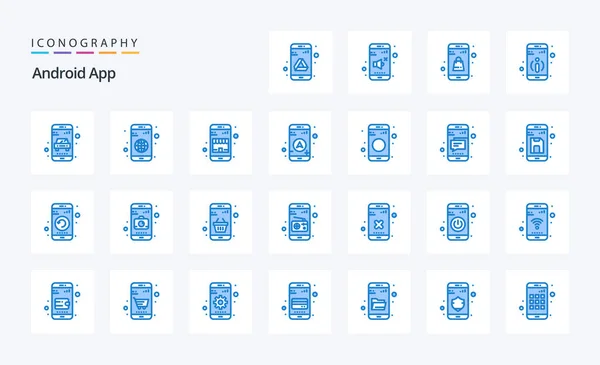 Android App Pacote Ícone Azul — Vetor de Stock