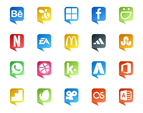 Social Media Discours Bubble Style Logo Comme Google Analytics Adwords — Image vectorielle