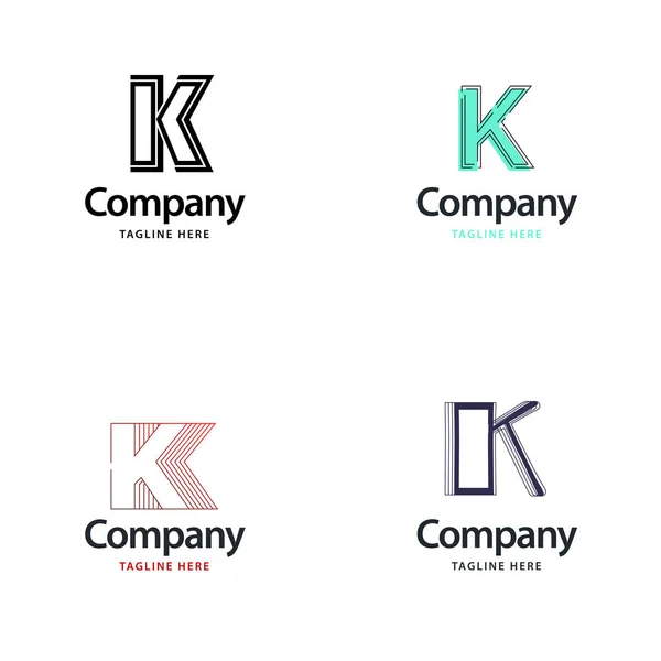 Letra Big Logo Pack Design Diseño Logos Modernos Creativos Para — Vector de stock