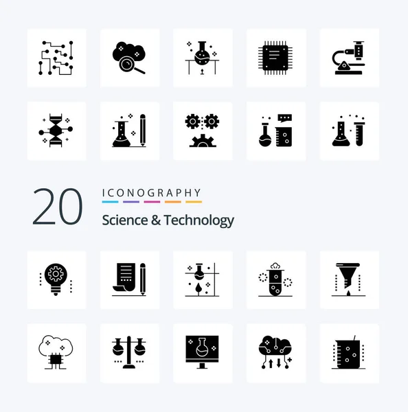 Science Technology Solid Glyph Icon Pack Cloud Service Cloud Computing — Wektor stockowy