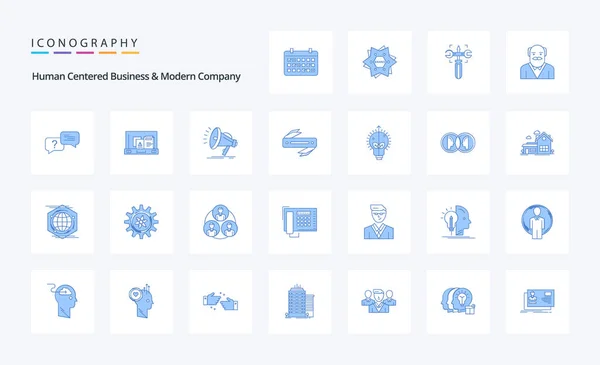 Human Centered Business Modern Company Blue Icon Pack — Stockový vektor