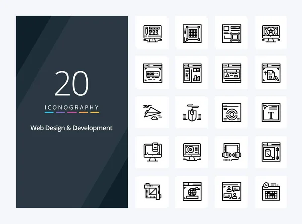 Diseño Web Desarrollo Icono Esquema Para Presentación — Archivo Imágenes Vectoriales