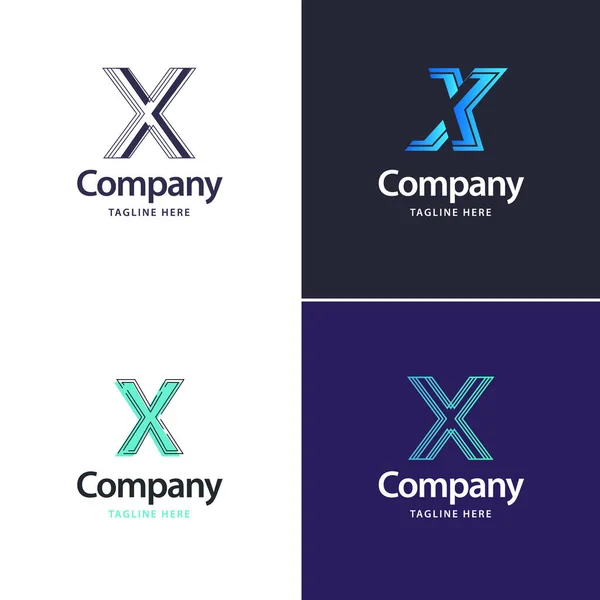 あなたのビジネスのための手紙Xの大きいロゴパックのデザイン創造的な現代のロゴのデザイン — ストックベクタ