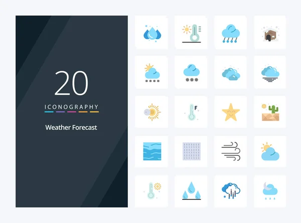 Weather Flat Color Icon Presentation — Stock Vector