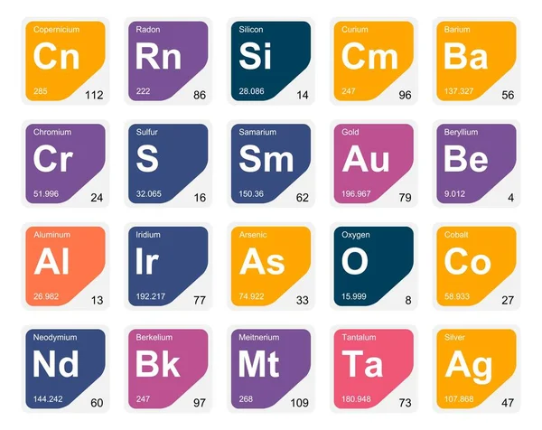 Simge Paketi Tasarımı elementlerinin 20 Preiyodik tablosu
