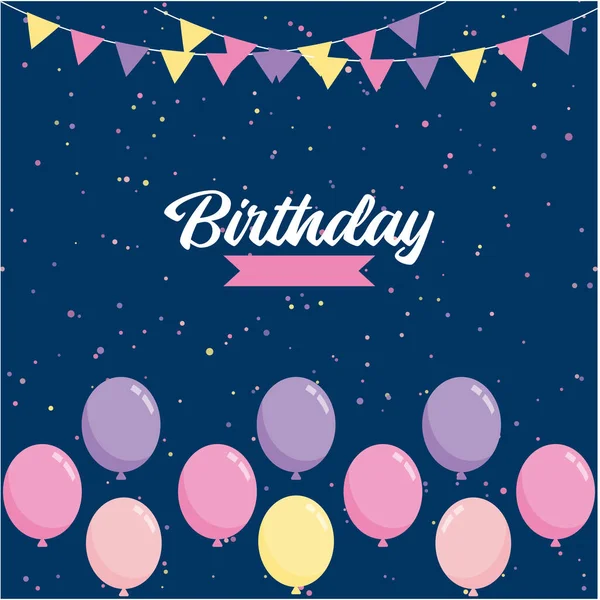 Herzlichen Glückwunsch Zum Geburtstag Ballon Hintergrund Für Party Urlaub Geburtstag — Stockvektor