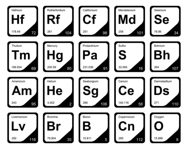 Preiodic Table Elements Icon Pack Design — Stock Vector
