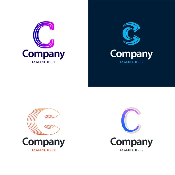 Buchstabe Großes Logo Pack Design Kreative Moderne Logos Design Für — Stockvektor