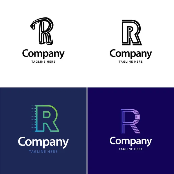 字母R大标志包装设计 创意现代标志设计为您的业务 — 图库矢量图片