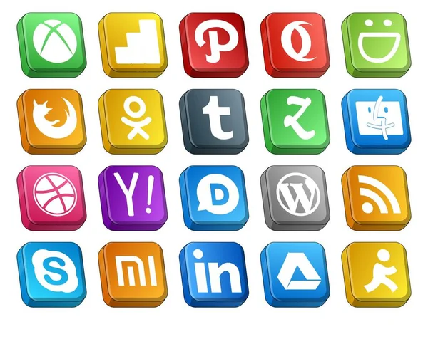 Social Media Icon Pack Tym Rss Wordpress Upadek Dyskwalifikacje Tak — Wektor stockowy