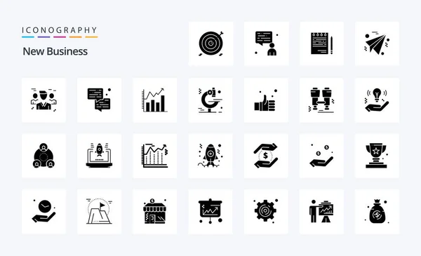 Pack Icônes New Business Solid Glyph — Image vectorielle