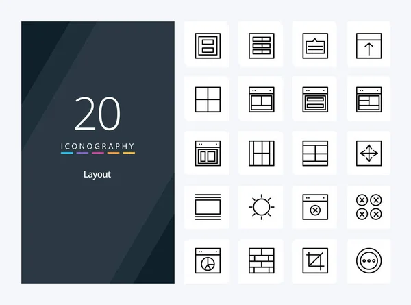 Layout Outline Icon Presentation — Stock Vector