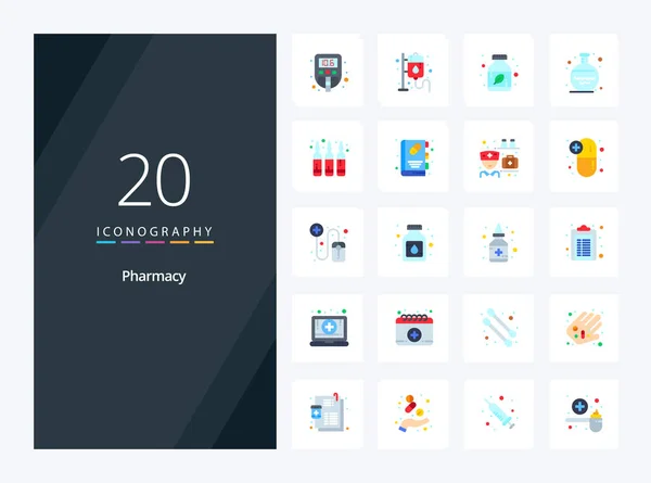 Icône Pharmacy Flat Color Pour Présentation — Image vectorielle