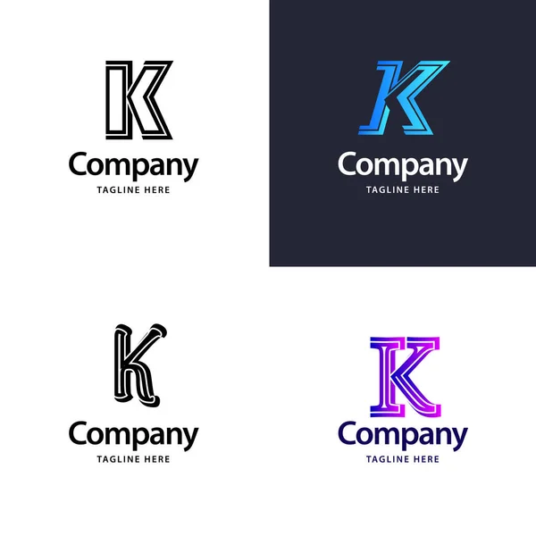 Letra Big Logo Pack Design Diseño Logos Modernos Creativos Para — Archivo Imágenes Vectoriales