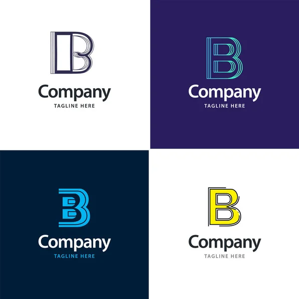 あなたのビジネスのための手紙Bの大きいロゴパックのデザイン創造的な現代のロゴのデザイン — ストックベクタ