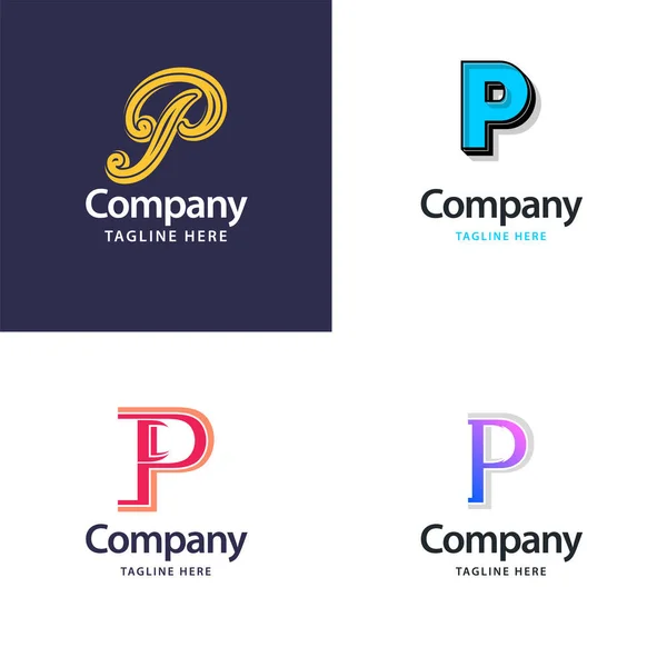 信P大标志包装设计创意现代标志设计为您的业务 — 图库矢量图片