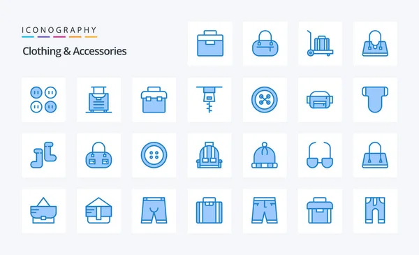 Clothing Accessories Blue Icon Pack — Stock Vector