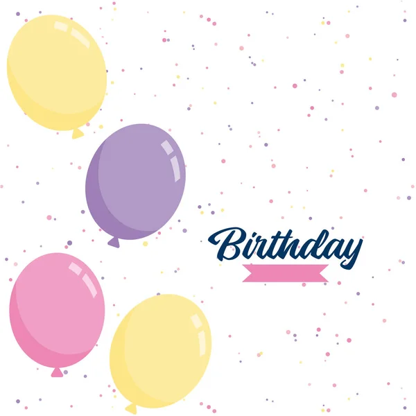 Doğum Günün Kutlu Olsun Balon Geçmişine Parti Için Doğum Günü — Stok Vektör