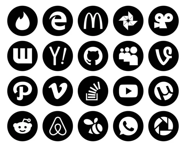 Social Media Icon Pack Including Overflow Question Github Stockoverflow Vimeo — Stock Vector