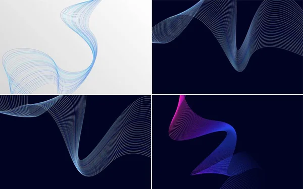Set Mit Abstrakten Wellenlinien Hintergründen Für Ihre Designs — Stockvektor