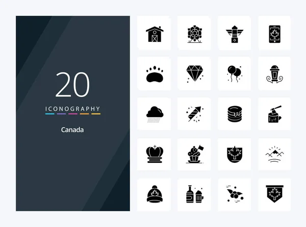 Icône Glyphe Solide Canada Pour Présentation — Image vectorielle